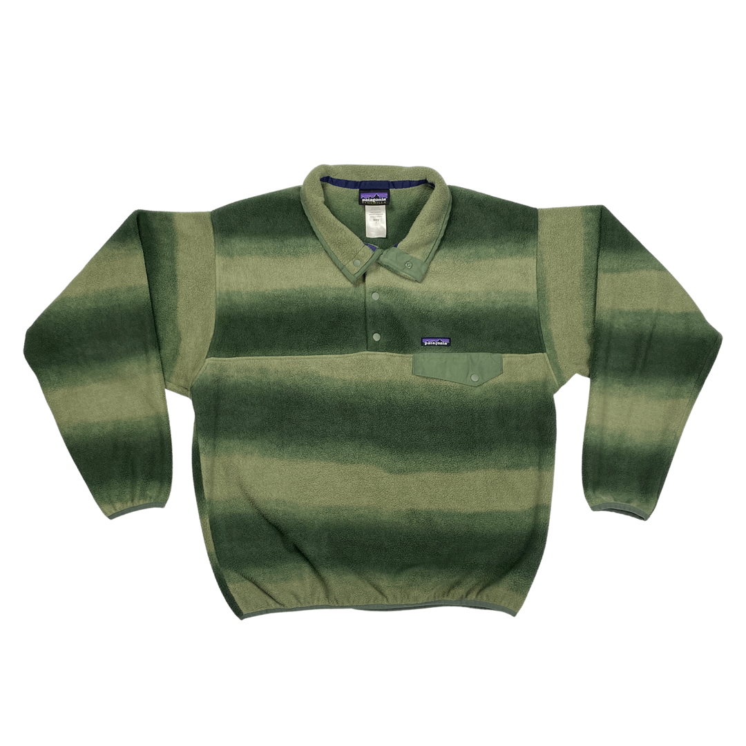 VINTAGE PATAGONIA SYNCHILLA QUARTER BUTTON UP FLEECE MUTICOLOUR GREEN CrazyLokoVintage