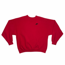 Load image into Gallery viewer, VINTAGE 1990’S GREY TAG NIKE EMBROIDERED CREWNECK RED
