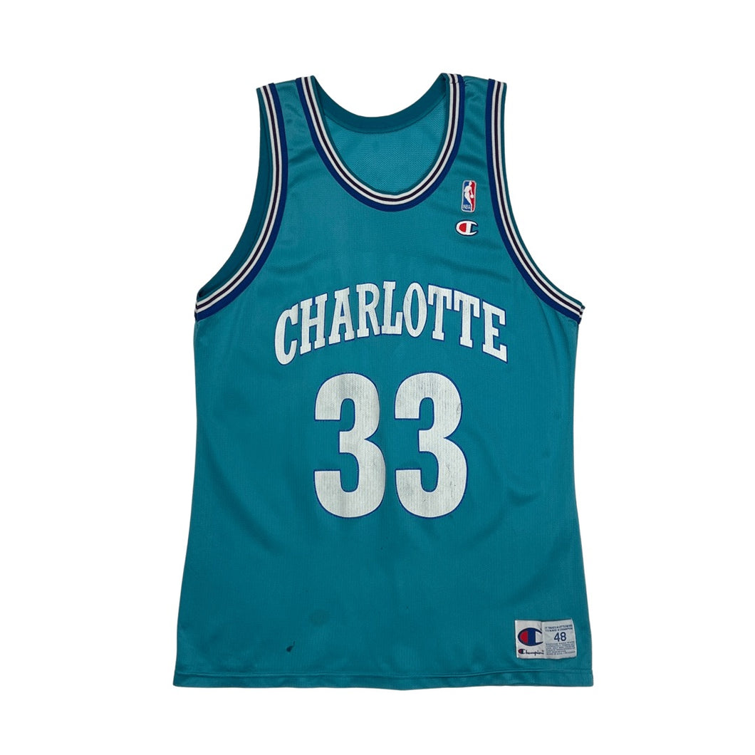VINTAGE CHARLOTTE HORNETS MOURNING #33 CHAMPION NBA JERSEY