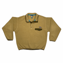 Load image into Gallery viewer, VINTAGE PATAGONIA SYNCHILLA BUTTON-UP FLEECE BEIGE AND ARMY GREEN
