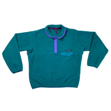 Load image into Gallery viewer, VINTAGE PATAGONIA TURQUOISE BUTTON-UP FLEECE
