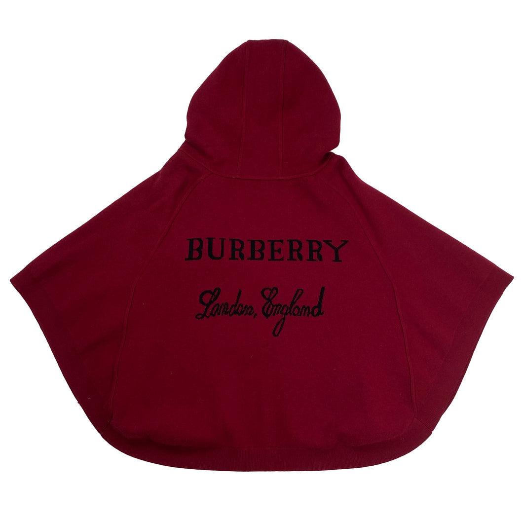 BURBERRY CASHMERE WOOL BLEND HOODED PONCHO