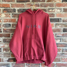 Load image into Gallery viewer, VINTAGE 1990&#39;S NIKE EMBROIDERED SPELLOUT RED HOODIE
