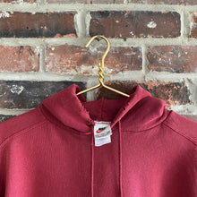 Load image into Gallery viewer, VINTAGE 1990&#39;S NIKE EMBROIDERED SPELLOUT RED HOODIE
