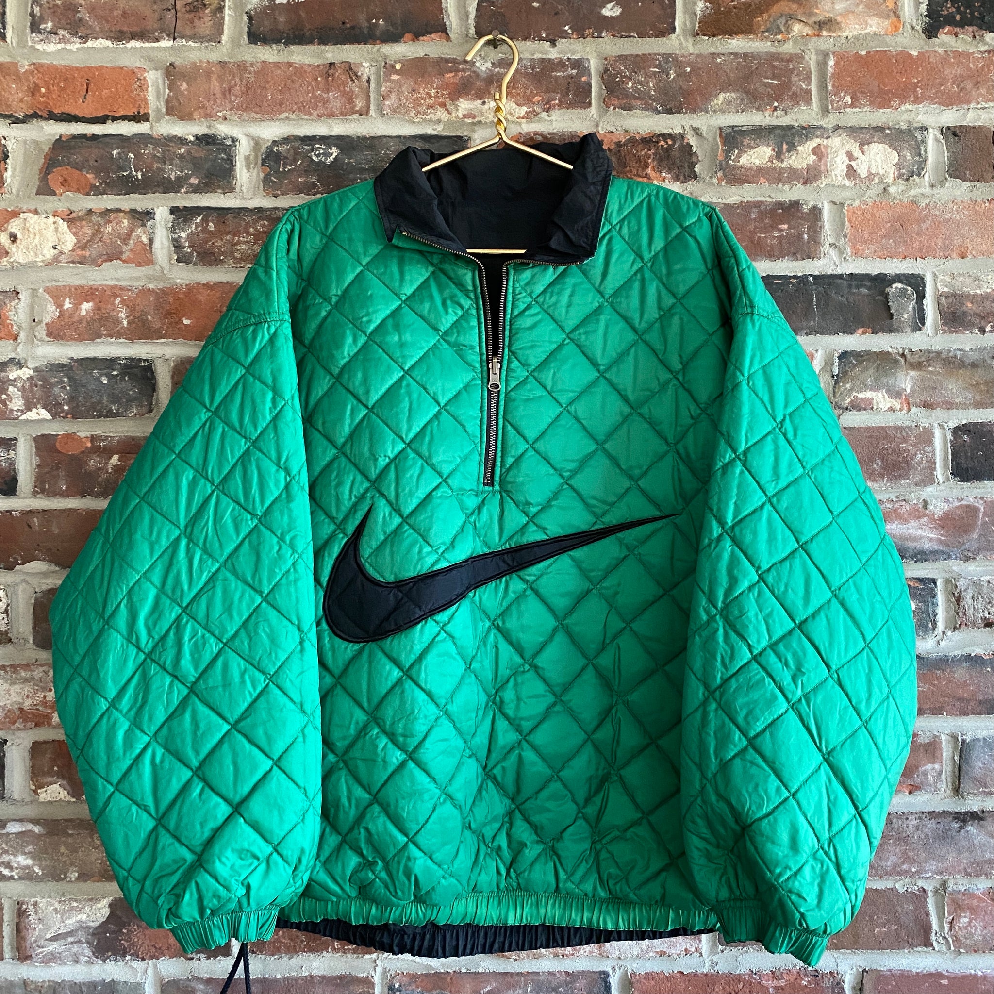 VINTAGE NIKE QUILTED REVERSIBLE QUARTER-ZIP JACKET