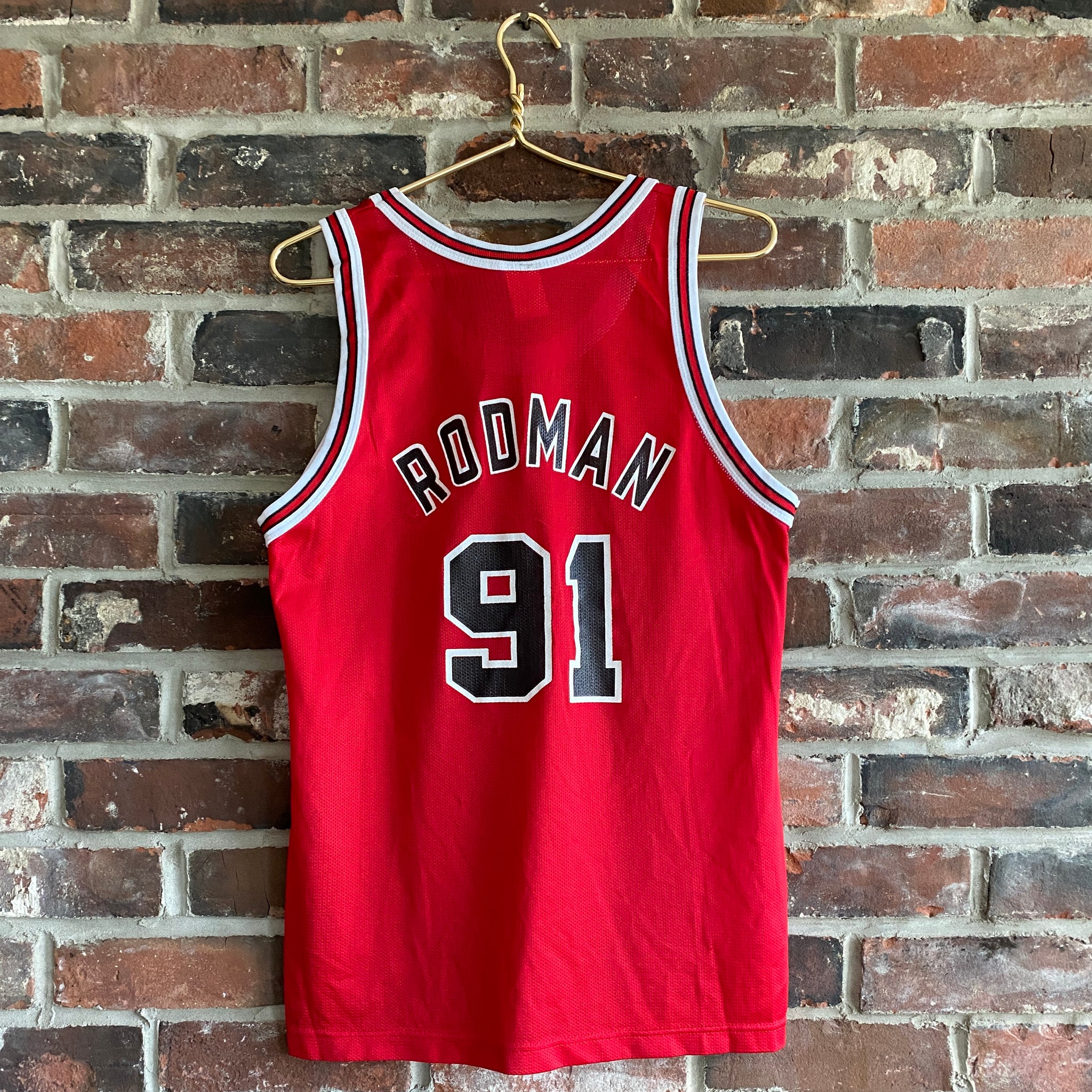 VINTAGE CHICAGO BULLS DENNIS RODMAN #91 CHAMPION NBA JERSEY
