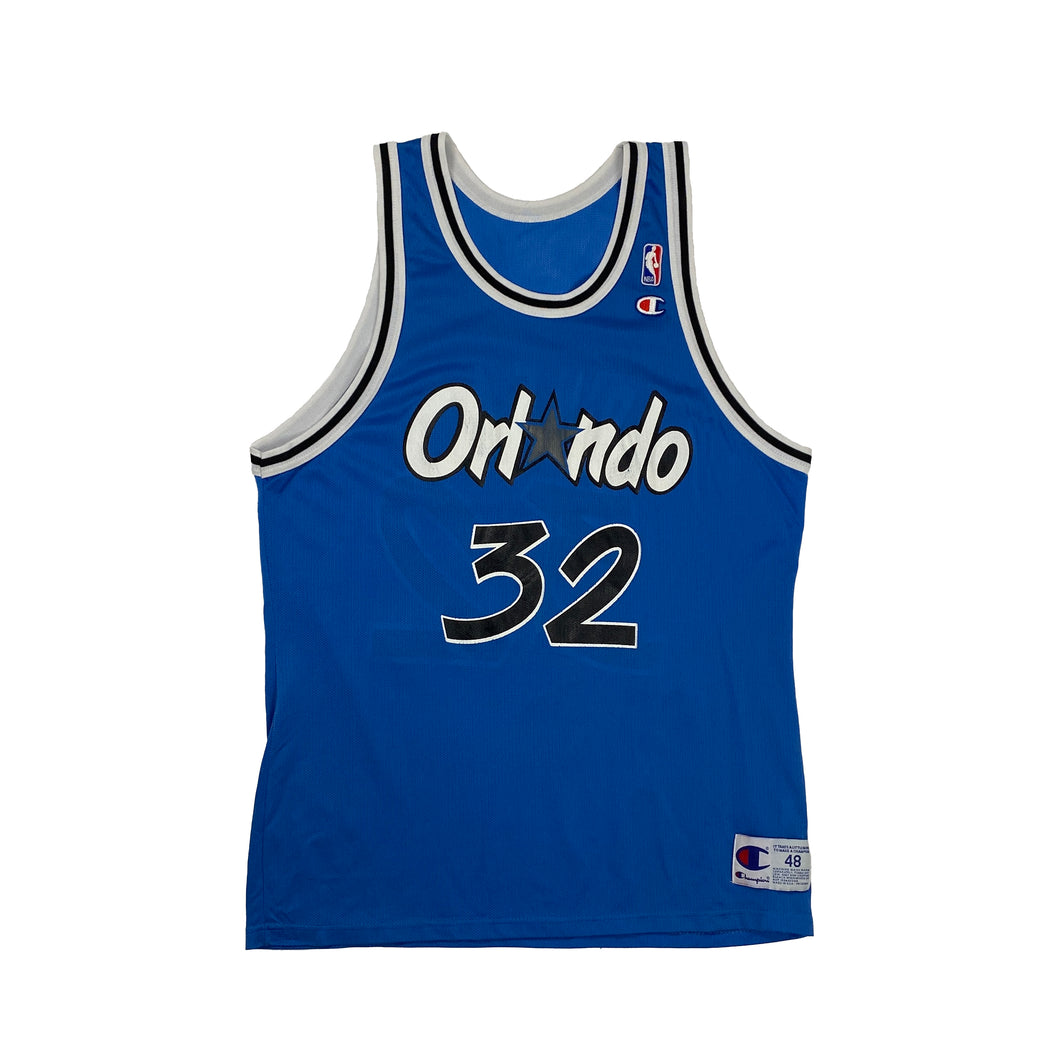 VINTAGE ORLANDO MAGIC SHAQUILLE O'NEAL #32 CHAMPION NBA JERSEY LIGHT BLUE