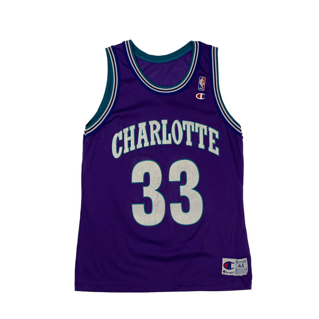 VINTAGE CHARLOTTE HORNETS MOURNING #33 CHAMPION NBA JERSEY