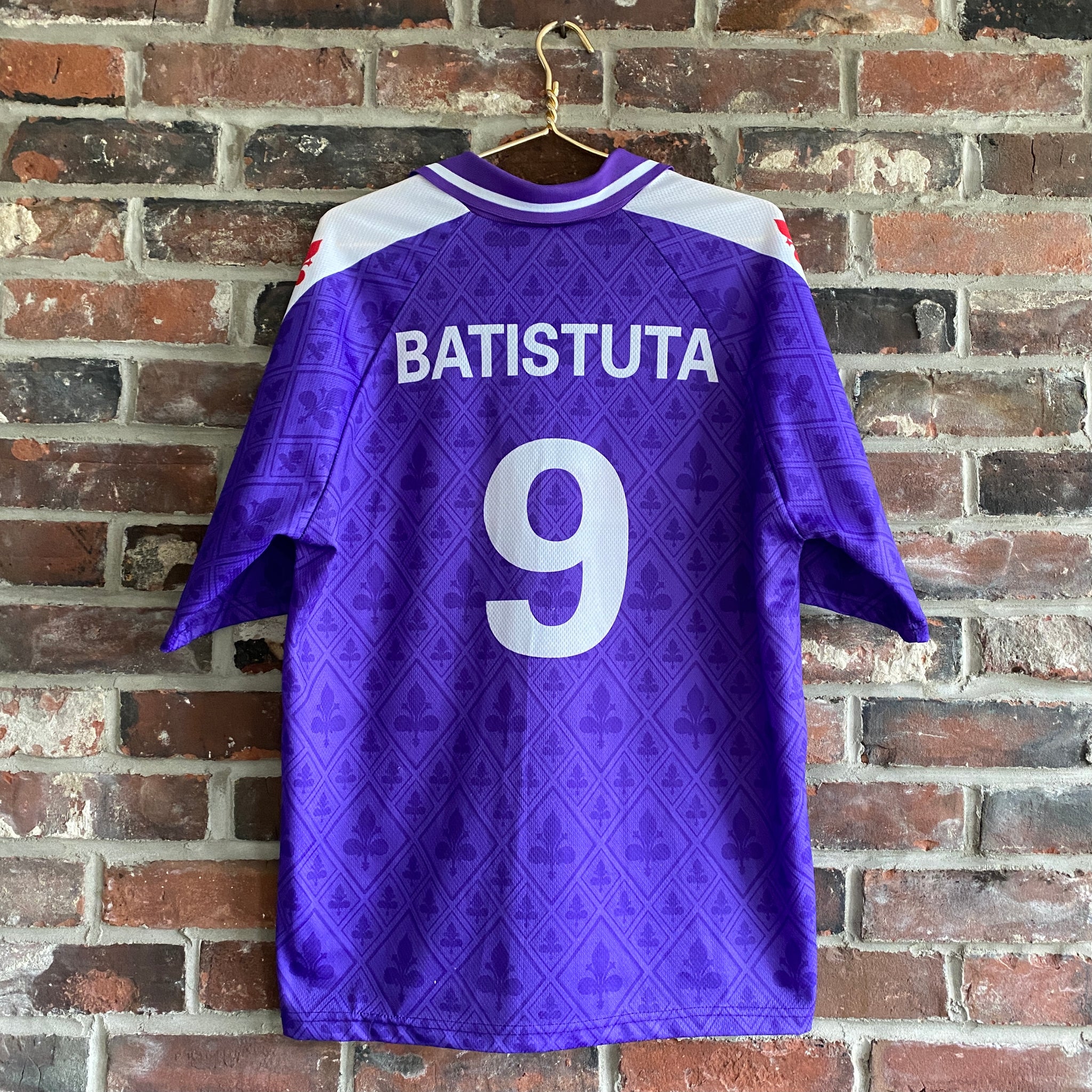 VINTAGE ACF FIORENTINA BATISTUTA #9 NINTENDO FOOTBALL JERSEY