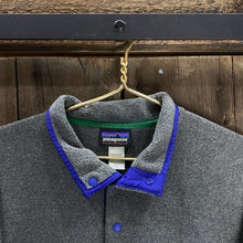 Load image into Gallery viewer, VINTAGE PATAGONIA SYNCHILLA BUTTON-UP FLEECE GREY AND INDIGO
