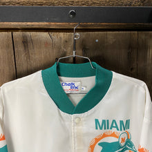 Load image into Gallery viewer, VINTAGE 1990’S MIAMI DOLPHINS CHALK LINE NFL BOMBER JACKET
